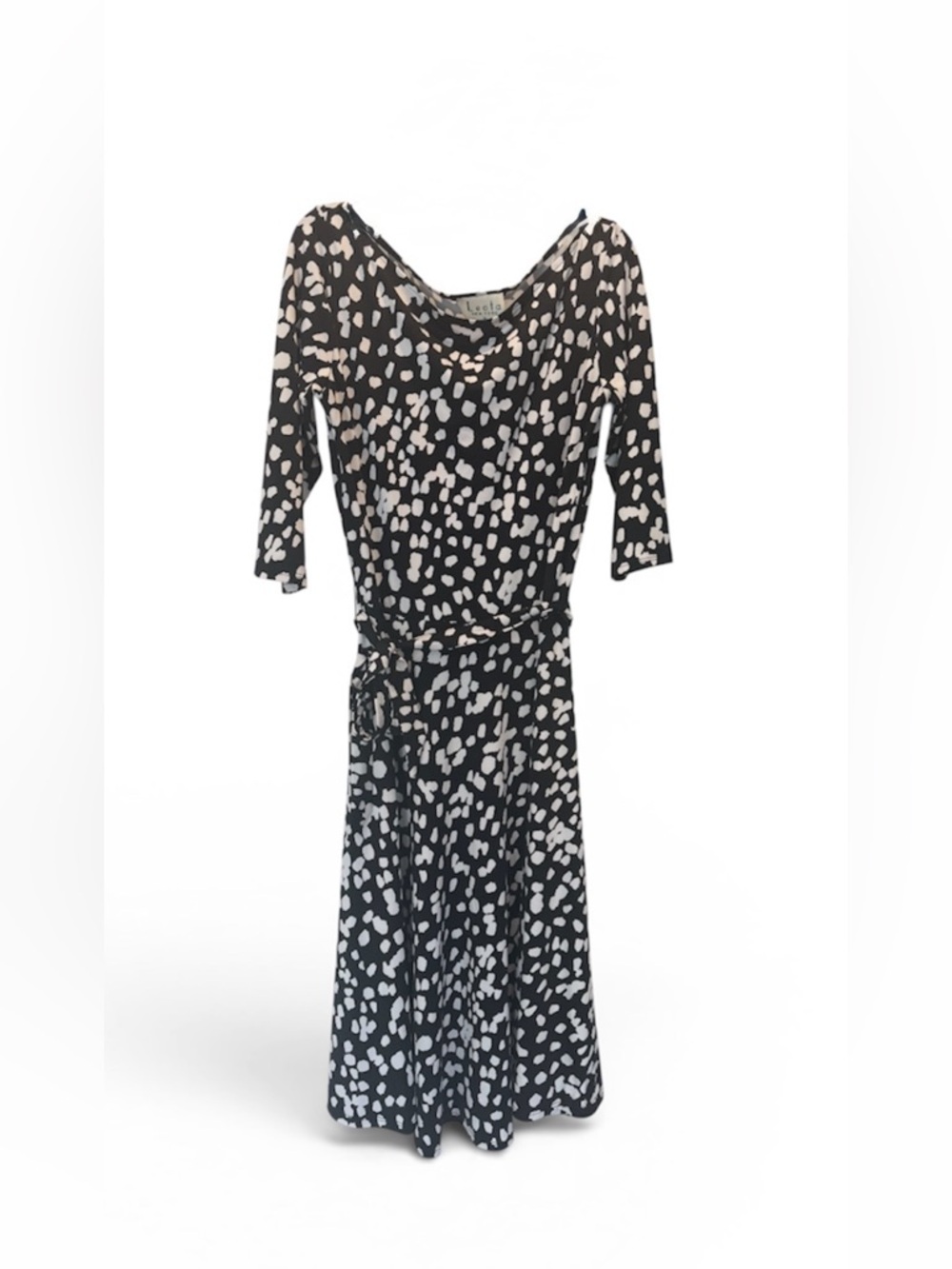 Leota Black and White Spot Print Maxi Dress